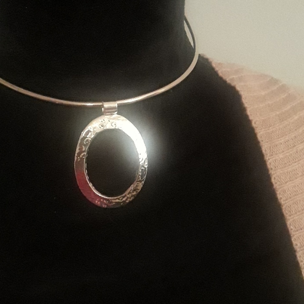 Sterling silver Oval pendant